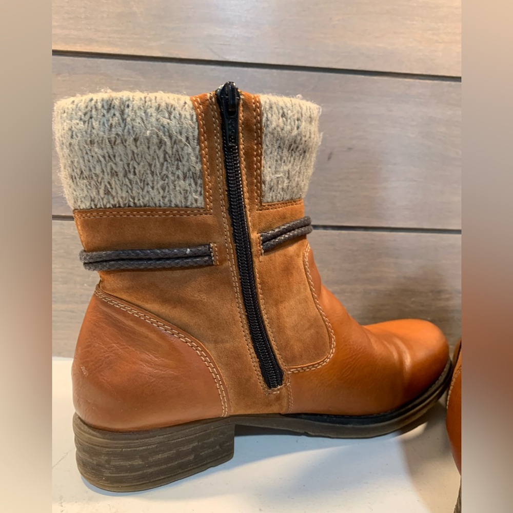 Rieker Fee 88 Womens Ankle Boot Brown Size 8.5 Leather Western Casual Preppy - Picture 6 of 10
